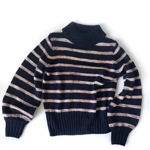 Madewell striped mock neck sweater